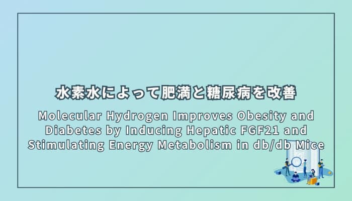 水素水によって肥満と糖尿病を改善