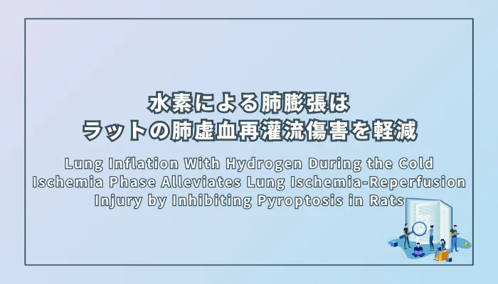 Lung Inflation With Hydrogen During the Cold Ischemia Phase Alleviates Lung Ischemia-Reperfusion Injury by Inhibiting Pyroptosis in Rats(冷虚血期における水素による肺膨張はラットの肺虚血再灌流傷害をピロトーシスの抑制により軽減する)