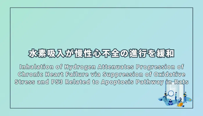 Inhalation of Hydrogen Attenuates Progression of Chronic Heart Failure via Suppression of Oxidative Stress and P53 Related to Apoptosis Pathway in Rats(ラットにおいて水素吸入は酸化ストレスとアポトーシス経路に関連するP53の抑制を介して慢性心不全の進行を緩和する)
