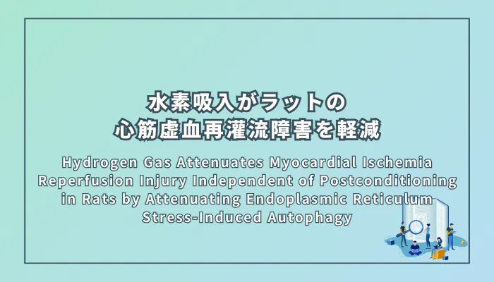 Hydrogen Gas Attenuates Myocardial Ischemia Reperfusion Injury Independent of Postconditioning in Rats by Attenuating Endoplasmic Reticulum Stress-Induced Autophagy(水素ガスによるラットの心筋虚血再灌流障害の軽減:小胞体ストレス誘導性オートファジーの抑制を介した機序)