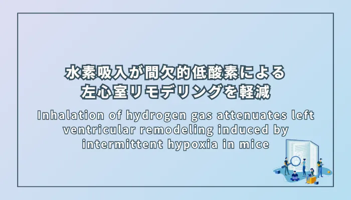 Inhalation of hydrogen gas attenuates left ventricular remodeling induced by intermittent hypoxia in mice(水素ガス吸入が間欠的低酸素による左心室リモデリングを軽減する:マウス実験)