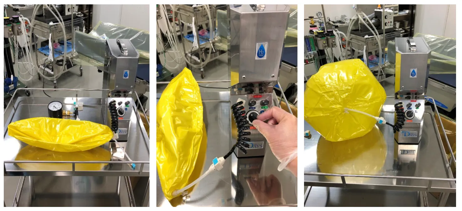 水素吸蔵合金からビーチボールに100%水素を充填する装置(Sano et al., 2020, Fig.1より引用)